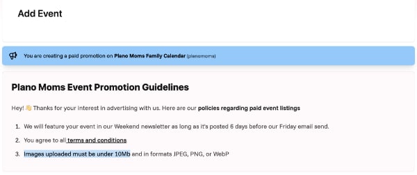 Promotions section screenshot